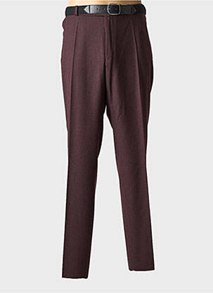 Pantalon droit fermeture zippée sous rabat avec crochet taille normale violet MURK homme