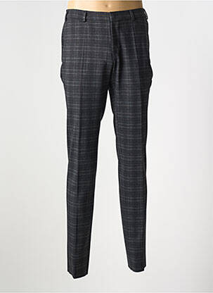 Pantalon chino fermeture zippée sous rabat avec crochet taille normale gris LUIGI MORINI homme