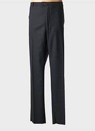 Pantalon droit fermeture zippée sous rabat avec crochet taille normale noir MURK homme
