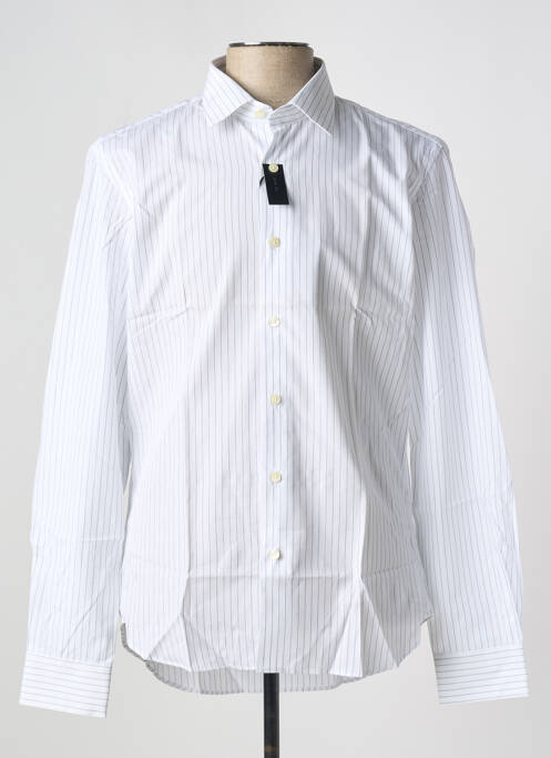 Chemise manches longues imprimé rayures blanc CALVIN KLEIN homme
