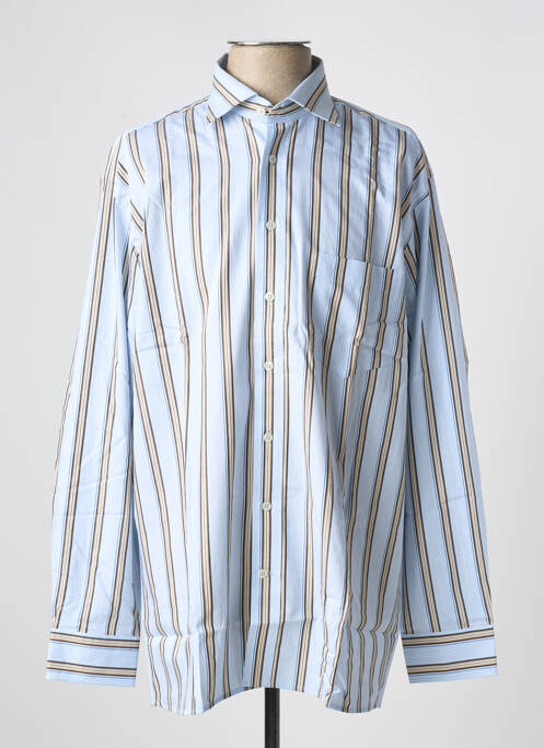 Chemise manches longues bleu SEIDEN STICKER pour homme