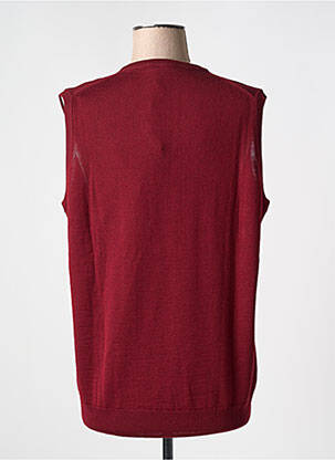 Pull col v sans manche rouge ELLEMME femme