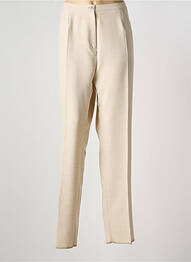 Pantalon droit fermeture zippée sous rabat boutonné taille normale beige GRIFFON femme