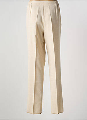 Pantalon droit fermeture zippée sous rabat boutonné taille normale beige GRIFFON femme