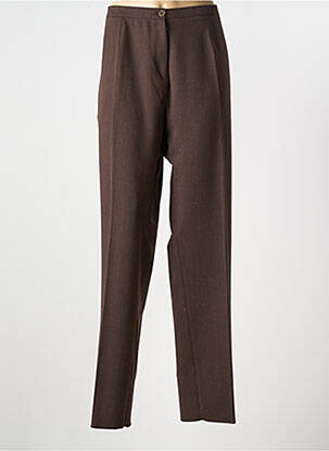 Pantalon droit taille élastique taille normale marron GRIFFON femme