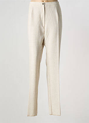 Pantalon droit taille élastique taille normale beige GEVANA femme