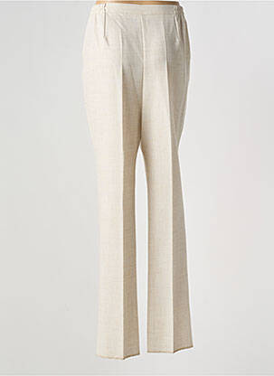 Pantalon droit taille élastique taille normale beige GEVANA femme