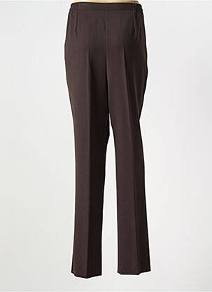 Pantalon droit tissage crêpe taille normale marron GEVANA femme