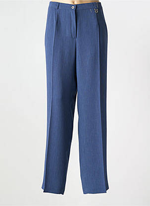 Pantalon droit tissage crêpe taille normale bleu GELCO femme