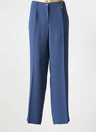Pantalon droit tissage crêpe taille normale bleu GELCO femme