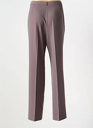 Pantalon droit fermeture zippée sous rabat boutonné taille normale marron SYM femme
