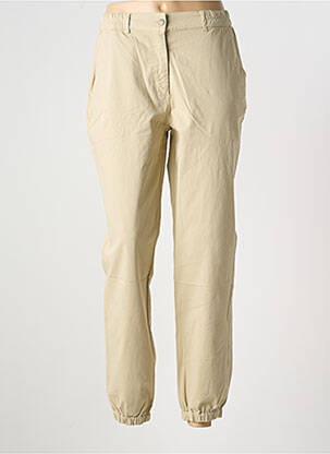 Pantalon droit stretch taille normale beige LCDN femme