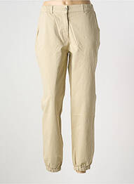 Pantalon droit stretch taille normale beige LCDN femme