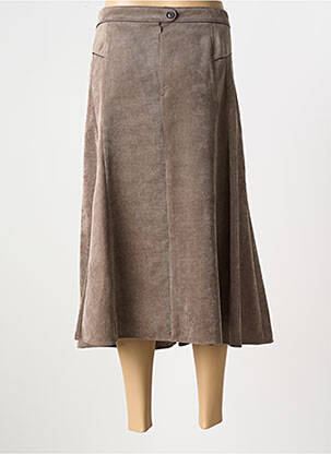 Jupe mi-longue coupe évasée marron GELCO femme