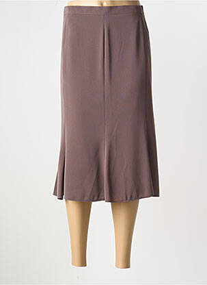 Jupe mi-longue coupe droite marron GELCO femme