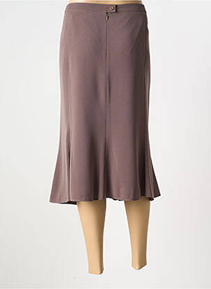 Jupe mi-longue coupe droite marron GELCO femme