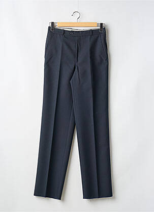 Pantalon chino fermeture zippée sous rabat avec crochet taille normale bleu TREVIRA homme