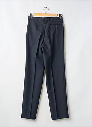 Pantalon chino fermeture zippée sous rabat avec crochet taille normale bleu TREVIRA homme