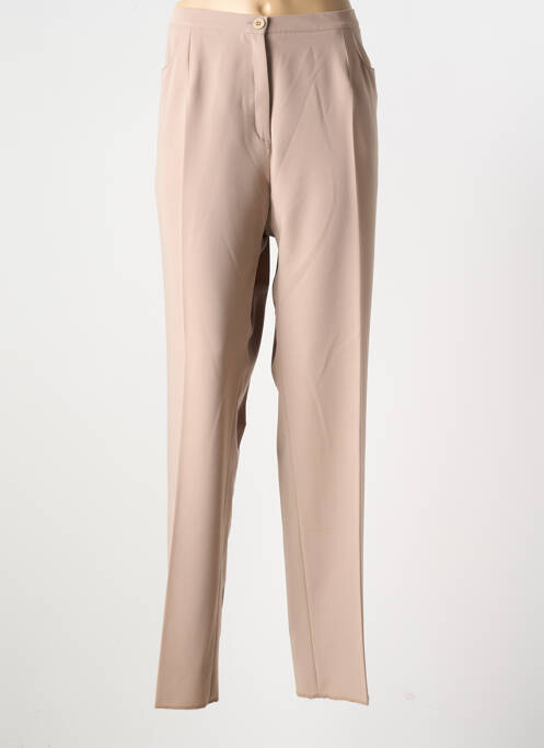 Pantalon droit stretch taille normale beige GRIFFON femme