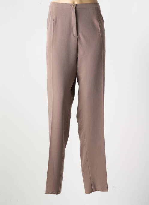 Pantalon droit stretch taille normale marron GRIFFON femme