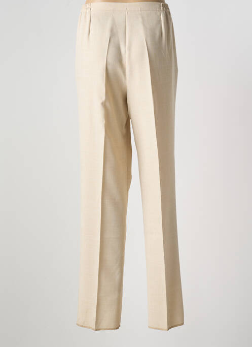 Pantalon droit fermeture zippée sous rabat boutonné taille normale beige GRIFFON femme