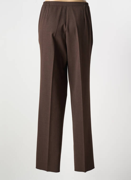 Pantalon droit fermeture zippée sous rabat boutonné taille normale marron GRIFFON femme