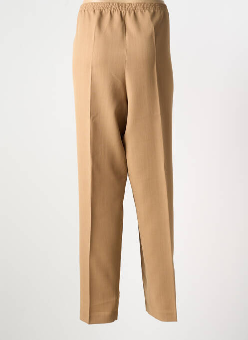 Pantalon droit tissage crêpe taille normale marron GRIFFON femme