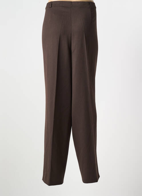 Pantalon droit tissage popeline taille normale marron GELCO femme