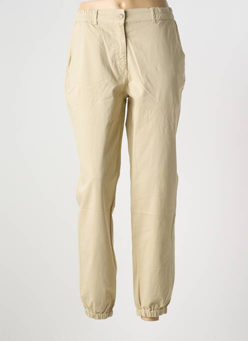 Pantalon droit stretch taille normale beige LCDN femme