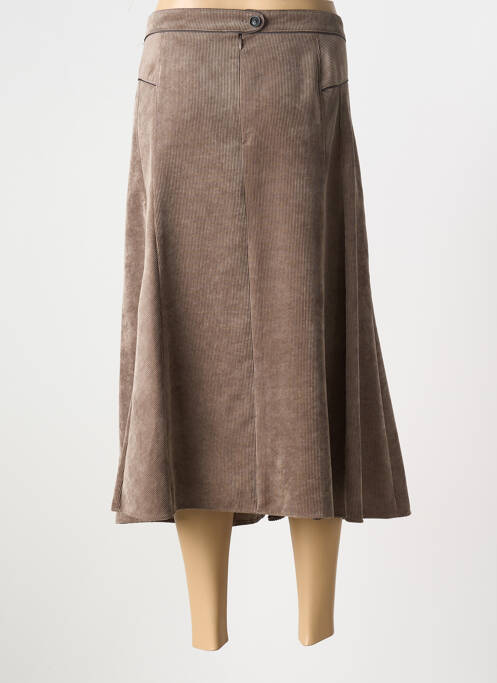 Jupe mi-longue marron GELCO pour femme