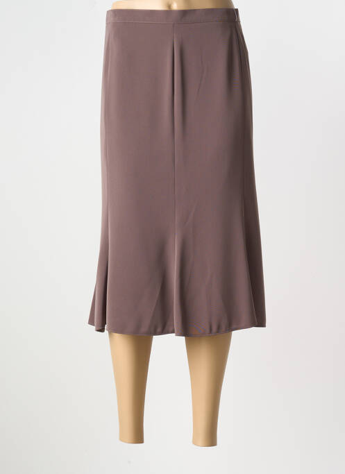 Jupe mi-longue marron GELCO pour femme