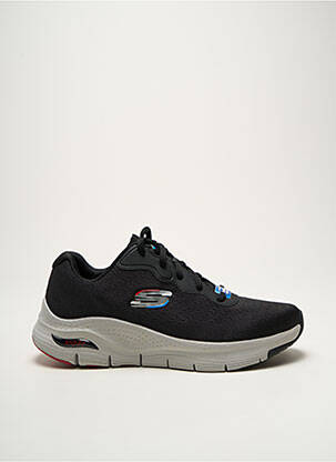 Baskets semelle amovible bout rond noir SKECHERS homme