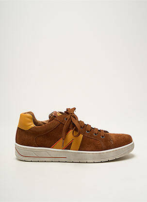 Baskets nubuck bout rond marron BABYBOTTE garçon