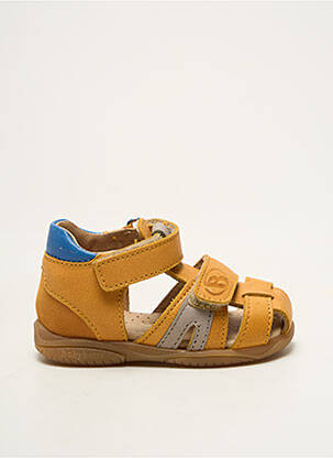 Sandales/nu pieds tissage satiné bout rond jaune BABYBOTTE garçon