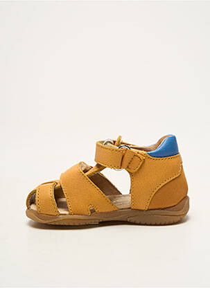 Sandales/nu pieds tissage satiné bout rond jaune BABYBOTTE garçon