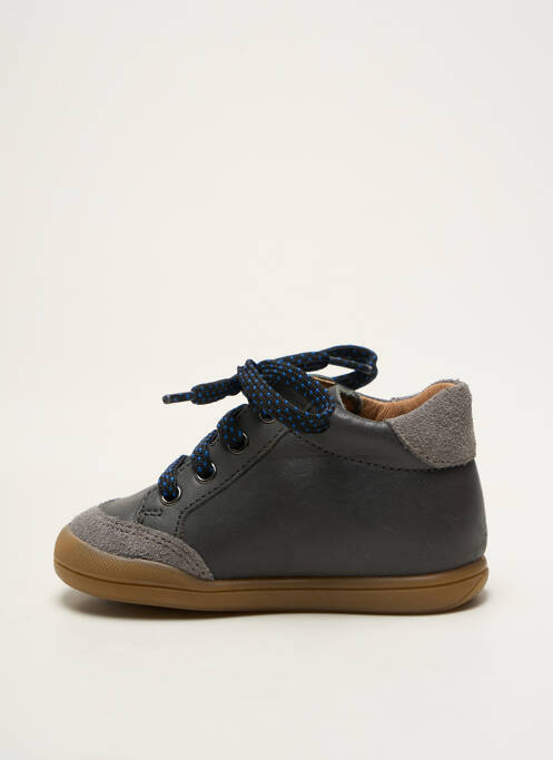 Bottillons tissage satiné bout rond gris BABYBOTTE garcon