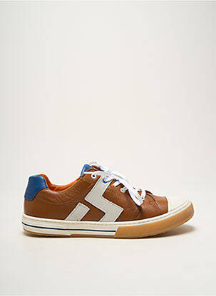 Baskets matière lisse bout rond marron BELLAMY homme