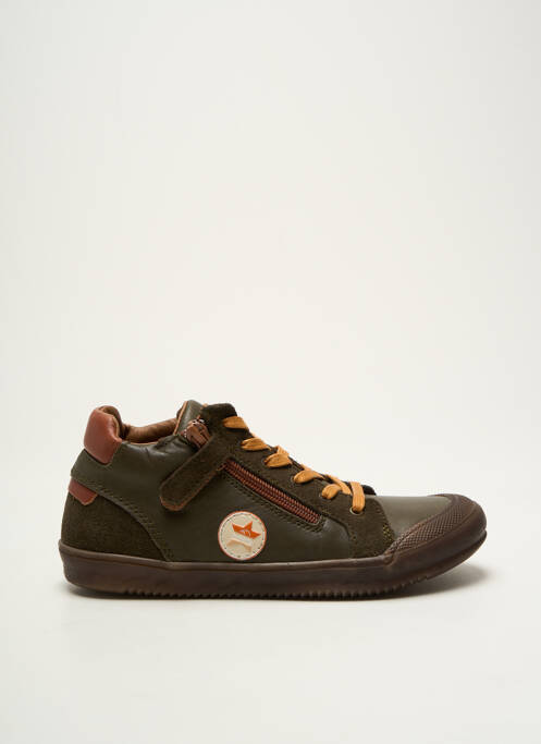 Baskets tissage satiné bout rond vert BELLAMY garcon