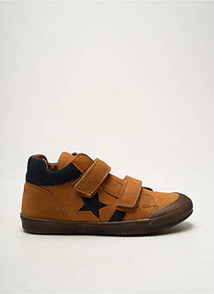 Baskets fermeture scratch bout rond marron BELLAMY garcon