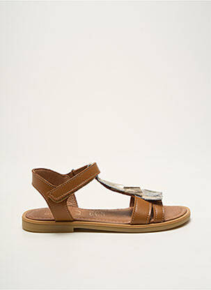 Sandales/nu pieds tissage satiné chiquet marron BELLAMY fille