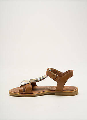 Sandales/nu pieds tissage satiné chiquet marron BELLAMY fille