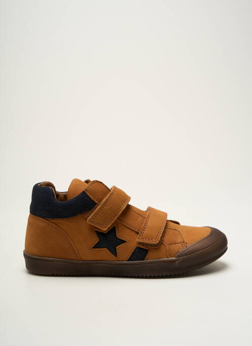 Baskets fermeture scratch bout rond marron BELLAMY garcon