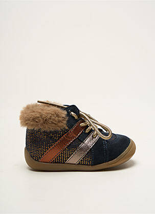 Bottillons nubuck bout rond bleu BELLAMY fille