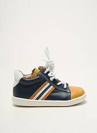 Bottillons tissage satiné bout rond bleu BELLAMY garcon