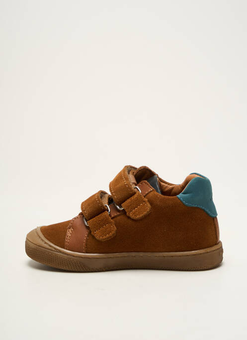 Baskets tissage satiné bout rond marron BELLAMY garcon