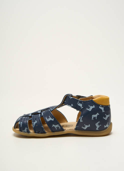 Sandales/nu pieds tissage satiné bout rond bleu BELLAMY garcon