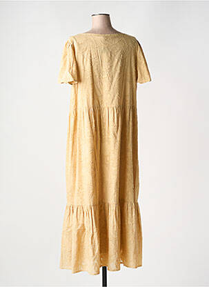 Robe longue manches courtes manches courtes beige YESTA femme