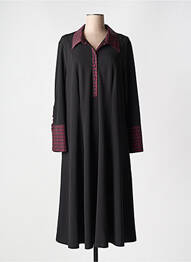 Robe mi-longue manches longues manches longues noir MAT. femme