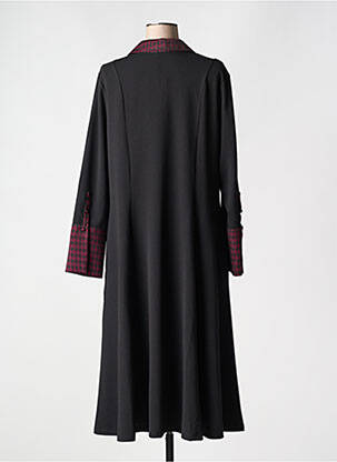 Robe mi-longue manches longues manches longues noir MAT. femme