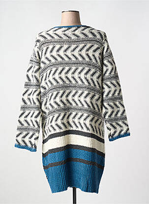 Gilet manches longues col rond bleu ADIA femme